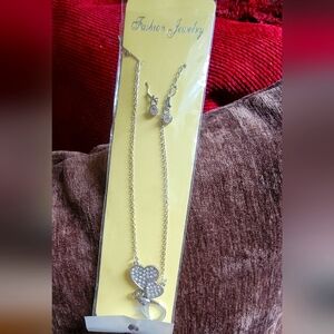 Heart Necklace/Landyard with earrings